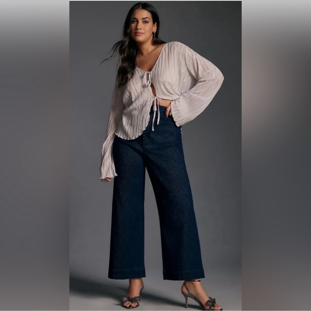 Maeve the Collette sparkle wide leg jeans